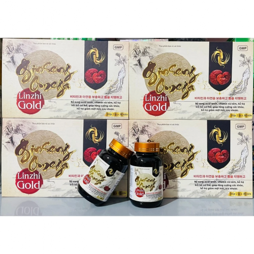 VIÊN SÂM GINSENG OMEGA LINZHI GOLD (Hộp Gỗ 2 lọ x 30 Viên). GIÚP TĂNG CƯỜNG SỨC KHOẺ, GIẢM MỆT MỎI, SUY NHƯỢC,...