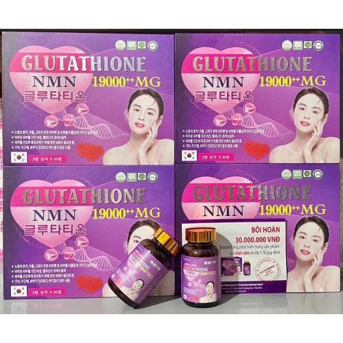 KẸO NGẬM ĐẸP DA GLUTATHIONE NMN 19000++MG. HỖ TRỢ LÀM TRẮNG DA, GIẢM NÁM, TÀN NHANG, ĐÒI MỒI DA,...