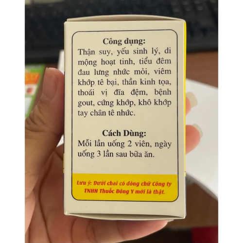 BỔ THẬN ĐAU LƯNG HOÀN. HỖ TRỢ GIẢM YÊU SINH LÝ, TIỂU ĐÊM, ĐAU LƯNG, VIÊM KHỚP TÊ BẠI, THẦN KINH TỌA