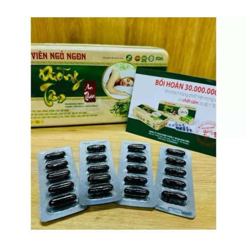 VIÊN NGỦ NGON DƯỠNG TÂM AN THẦN, HỘP THIẾC 60 VIÊN. GIÚP NGỦ SÂU GIẤC, GIẢM CĂNG THẲNG MỆT MỎI,...
