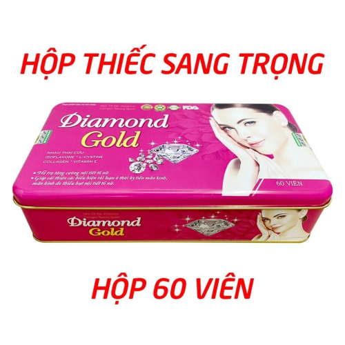 VIÊN UỐNG ĐẸP DA DIAMIOND GOLD.  HỖ TRỢ TĂNG CƯỜNG NỘI TIẾT TỐ NỮ, GIẢM RỐI LOẠN KINH NGUYỆT,... HỘP THIẾC 60 VIÊN