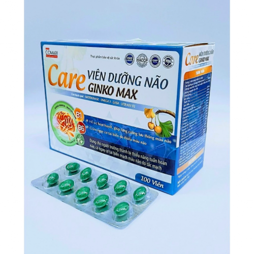 VIÊN DƯỠNG NÃO CARE GINGKO MAX. HỖ TRỢ BỔ NÃO, TĂNG CƯỜNG LƯU THÔNG TUẦN HOÀN NÃO, GIẢM TÌNH TRẠNG TAI BIẾN,...