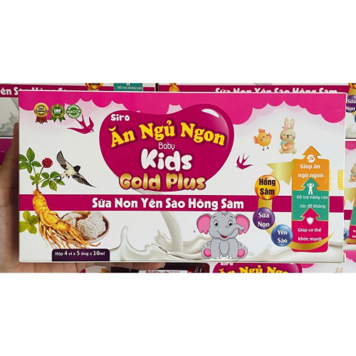 SIRO ĂN NGỦ NGON BABY KIDS GOLD PLUS, HỘP 20 ỐNG. GIÚP TĂNG CƯỜNG SỨC ĐỀ KHÁNG, HỆ TIÊU HÓA CHO TRẺ, KÍCH THÍCH SỰ THÈM ĂN, NGỦ NGON GIẤC