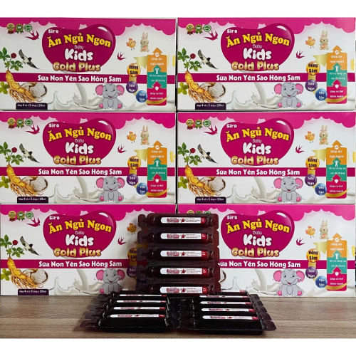 SIRO ĂN NGỦ NGON BABY KIDS GOLD PLUS, HỘP 20 ỐNG. GIÚP TĂNG CƯỜNG SỨC ĐỀ KHÁNG, HỆ TIÊU HÓA CHO TRẺ, KÍCH THÍCH SỰ THÈM ĂN, NGỦ NGON GIẤC