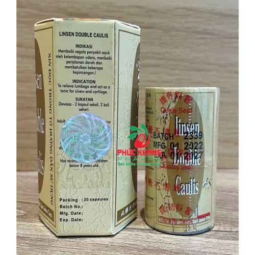 VIÊN XƯƠNG KHỚP LINH TIÊN SONG ĐẰNG TỐ. LINSEN DOUBLE CAULIS. GIÚP GIẢM VIÊM KHỚP DẠNG THẤP, THOÁI HÓA CỘT SỐNG, GOUT,... HỘP 20 VIÊN. HÀNG CHÍNH HÃNG LOẠI 1 CHECK ĐƯỢC MÃ. QR