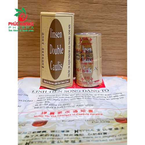 VIÊN XƯƠNG KHỚP LINH TIÊN SONG ĐẰNG TỐ. LINSEN DOUBLE CAULIS. GIÚP GIẢM VIÊM KHỚP DẠNG THẤP, THOÁI HÓA CỘT SỐNG, GOUT,... HỘP 20 VIÊN. HÀNG CHÍNH HÃNG LOẠI 1 CHECK ĐƯỢC MÃ. QR