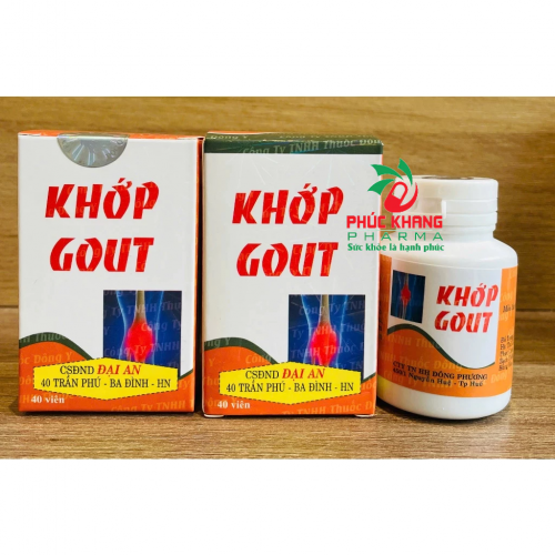 CHUẨN LOẠI 1. KHỚP GOUT ĐẠI AN, LỌ 40 VIÊN, HỘP BÓNG CHIẾU GIẤY HDSD IN MÀU RÕ NÉT. GIÚP GIẢM ĐAU XƯƠNG KHỚP