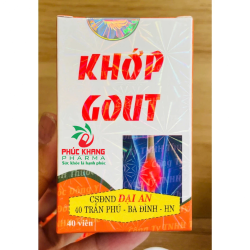 CHUẨN LOẠI 1. KHỚP GOUT ĐẠI AN, LỌ 40 VIÊN, HỘP BÓNG CHIẾU GIẤY HDSD IN MÀU RÕ NÉT. GIÚP GIẢM ĐAU XƯƠNG KHỚP