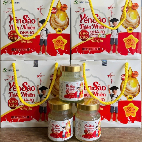 YẾN SÀO THIÊN NHIÊN DHA-IQ BABYKIDS ĐỖ GIA CAO CẤP 35% YẾN SÀO. LỐC 6 LỌ x 70ML.. GIÚP BÉ TĂNG CÂN, PHÁT TRIỂN CHIỀU CAO, TĂNG CƯỜNG TRÍ NÃO,...