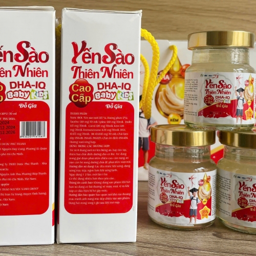 YẾN SÀO THIÊN NHIÊN DHA-IQ BABYKIDS ĐỖ GIA CAO CẤP 35% YẾN SÀO. LỐC 6 LỌ x 70ML.. GIÚP BÉ TĂNG CÂN, PHÁT TRIỂN CHIỀU CAO, TĂNG CƯỜNG TRÍ NÃO,...