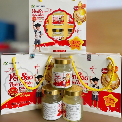 YẾN SÀO THIÊN NHIÊN DHA-IQ BABYKIDS ĐỖ GIA CAO CẤP 35% YẾN SÀO. LỐC 6 LỌ x 70ML.. GIÚP BÉ TĂNG CÂN, PHÁT TRIỂN CHIỀU CAO, TĂNG CƯỜNG TRÍ NÃO,...