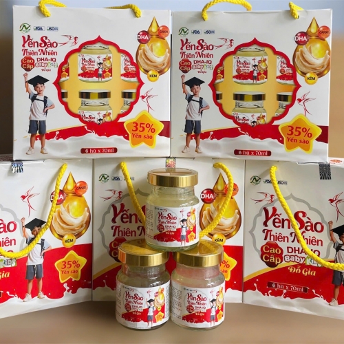 YẾN SÀO THIÊN NHIÊN DHA-IQ BABYKIDS ĐỖ GIA CAO CẤP 35% YẾN SÀO. LỐC 6 LỌ x 70ML.. GIÚP BÉ TĂNG CÂN, PHÁT TRIỂN CHIỀU CAO, TĂNG CƯỜNG TRÍ NÃO,...