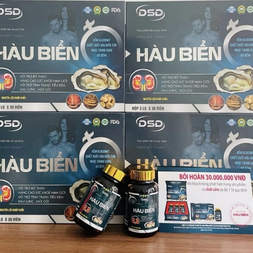 VIÊN UỐNG BỔ THẬN HÀU BIỂN, HỘP GỖ 3 LỌ X 30 VIÊN. GIÚP GIẢM TIỂU ĐÊM NHIỀU, ĐAU LƯNG, MỆT MỎI, TĂNG CƯỜNG SINH LÝ NAM,...