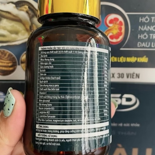 VIÊN UỐNG BỔ THẬN HÀU BIỂN, HỘP GỖ 3 LỌ X 30 VIÊN. GIÚP GIẢM TIỂU ĐÊM NHIỀU, ĐAU LƯNG, MỆT MỎI, TĂNG CƯỜNG SINH LÝ NAM,...