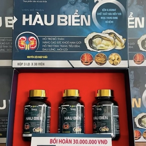 VIÊN UỐNG BỔ THẬN HÀU BIỂN, HỘP GỖ 3 LỌ X 30 VIÊN. GIÚP GIẢM TIỂU ĐÊM NHIỀU, ĐAU LƯNG, MỆT MỎI, TĂNG CƯỜNG SINH LÝ NAM,...