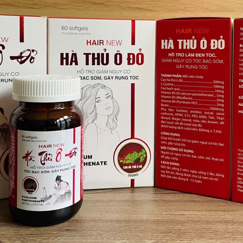 VIÊN UỐNG HAIR NEW HÀ THỦ Ô ĐỎ. HỘP LỌ 60 VIÊN. GIÚP TÓC CHẮC CHẮC KHỎE, NGĂN NGỪA GÃY RỤNG