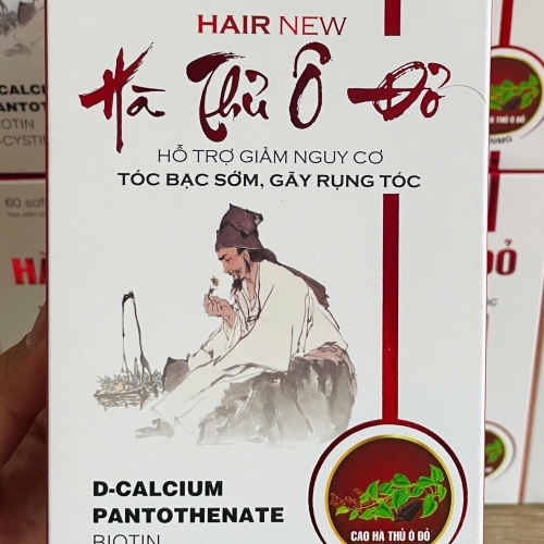 VIÊN UỐNG HAIR NEW HÀ THỦ Ô ĐỎ. HỘP LỌ 60 VIÊN. GIÚP TÓC CHẮC CHẮC KHỎE, NGĂN NGỪA GÃY RỤNG