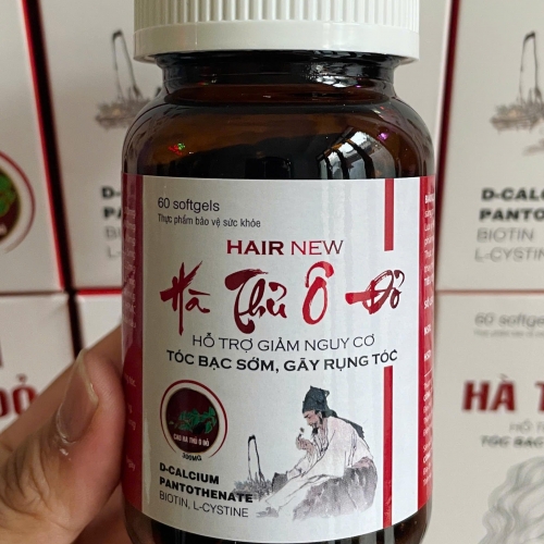 VIÊN UỐNG HAIR NEW HÀ THỦ Ô ĐỎ. HỘP LỌ 60 VIÊN. GIÚP TÓC CHẮC CHẮC KHỎE, NGĂN NGỪA GÃY RỤNG