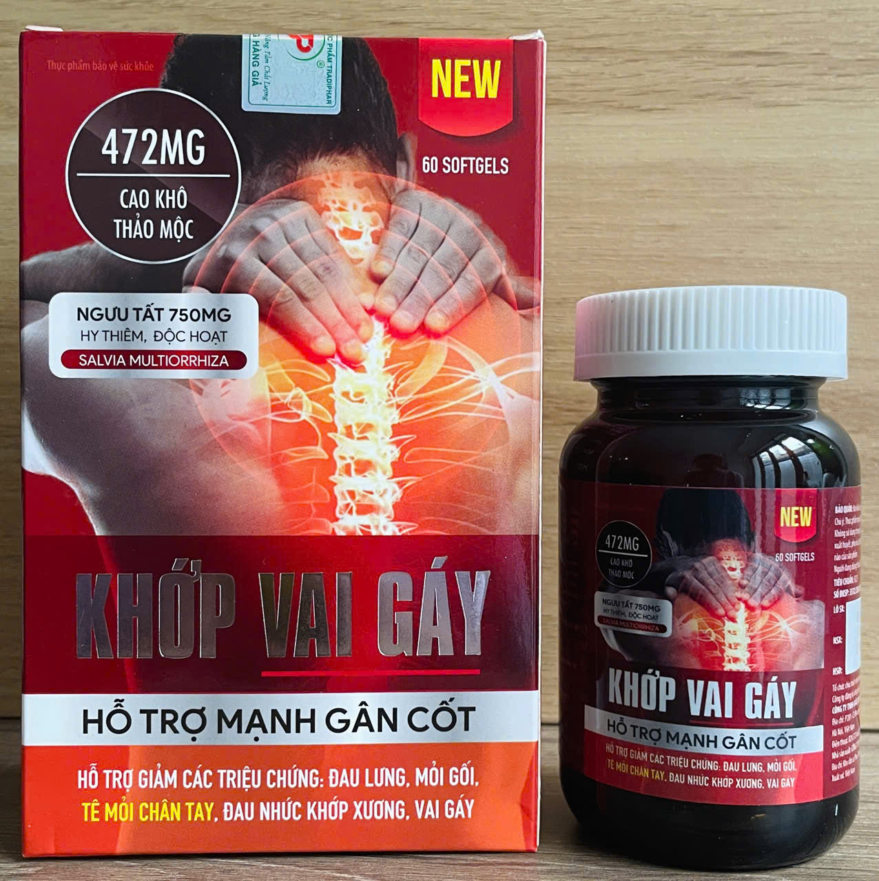 VIÊN UỐNG KHỚP VAI GÁY, LỌ 60 VIÊN. GIÚP GIẢM THOÁI HÓA ĐỐT SỐNG CỔ, ĐAU MỎI XƯƠNG KHỚP,...