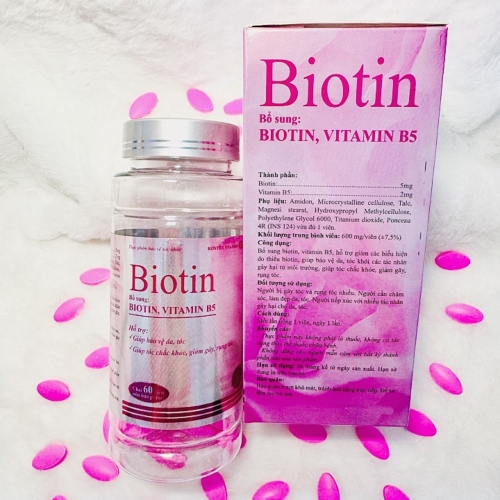 VIÊN UỐNG DƯỠNG TÓC BIOTIN. GIÚP BẢO VỆ DA TÓC, GIÚP TÓC CHẮC KHỎE, GIẢM GÃY RỤNG