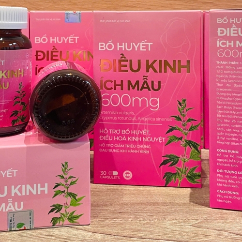 VIÊN UỐNG BỔ HUYẾT ĐIỀU KINH ÍCH MẪU 600mg. GIÚP GIẢM ĐAU BỤNG KHI HÀNG KINH, ĐIỀU HÒA KINH NGUYỆT,...