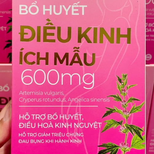 VIÊN UỐNG BỔ HUYẾT ĐIỀU KINH ÍCH MẪU 600mg. GIÚP GIẢM ĐAU BỤNG KHI HÀNG KINH, ĐIỀU HÒA KINH NGUYỆT,...