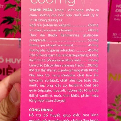 VIÊN UỐNG BỔ HUYẾT ĐIỀU KINH ÍCH MẪU 600mg. GIÚP GIẢM ĐAU BỤNG KHI HÀNG KINH, ĐIỀU HÒA KINH NGUYỆT,...