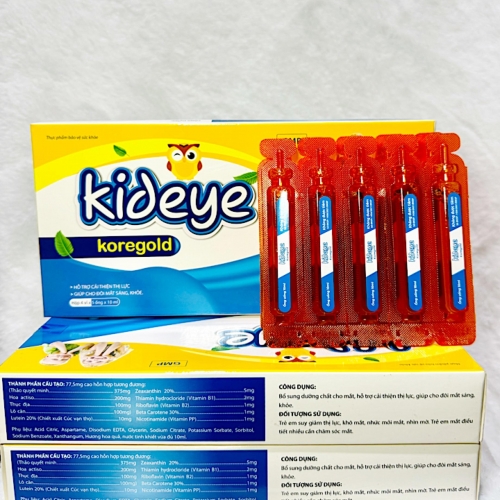 SIRO ỐNG BỔ MẮT KIDEYE, HỘP 20 ỐNG. GIÚP CHO ĐÔI MẮT SÁNG, KHỎE, DÙNG ĐƯỢC CHO NGƯỜI LỚN VÀ TRẺ EM