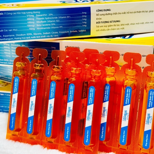 SIRO ỐNG BỔ MẮT KIDEYE, HỘP 20 ỐNG. GIÚP CHO ĐÔI MẮT SÁNG, KHỎE, DÙNG ĐƯỢC CHO NGƯỜI LỚN VÀ TRẺ EM