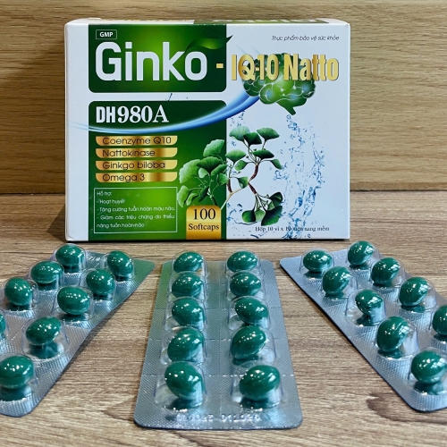 BỔ NÃO GINKO-IQ-10 NATO DH980A - XANH LÁ, GIÚP TĂNG TUẦN HOÀN MÁU NÃO, GIẢM TÌNH TRẠNG ĐAU ĐẦU, MẤT NGỦ, HOA MẮT, CHÓNG MẶT,...