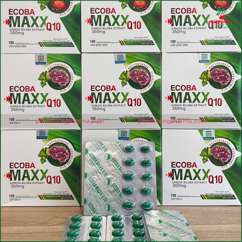 ECOBA MAXX Q10 - GINKGO BILOBA EXTRACT 360MG - HỖ TRỢ HOẠT HUYẾT, TĂNG CƯỜNG LƯU THÔNG MÁU NÃO - HỘP 30 VIÊN