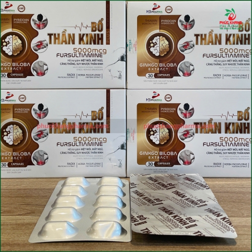 FURSULTIAMINE 5000MCG BỔ THẦN KINH PLUS - HỖ TRỢ GIẢM MỆT MỎI, MẤT NGỦ, CĂNG THẲNG THẦN KINH - HỘP 30 VIÊN