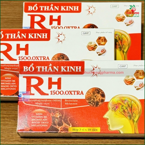 BỔ THẦN KINH RH 1500.0XTRA . GIÚP LÀM DỊU THẦN KINH, HỖ TRỢ CẢI THIỆN CÁC TRIỆU CHỨNG ĐAU DÂY THẦN KINH
