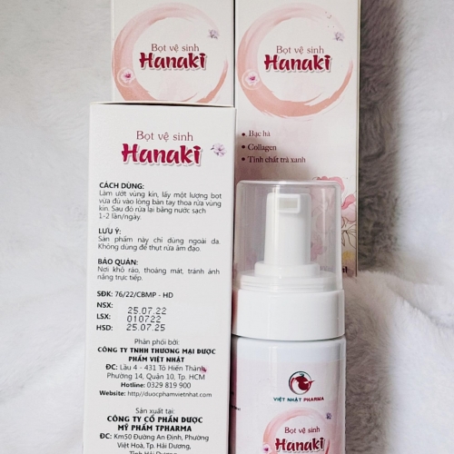 BỌT VỆ SINH HANAKI, CHAI 150ML. GIÚP KHỬ MÙI HÔI, LÀM SẠCH NHẸ NHÀNG, LƯU HƯƠNG DỊU NHẸ THÊM PHẦN TỰ TIN CHO NỮ GIỚI
