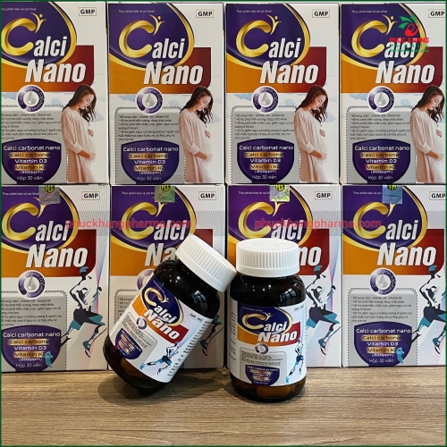 CALCI NANO - BỔ SUNG CANXI, VITAMIN D3, VITAMIN K2 CHO TRẺ EM VÀ NGƯỜI LỚN - HỘP 30 VIÊN