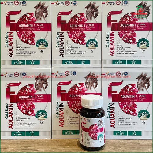 AQUAMIN F CALCI NANO - BỔ SUNG CANXI VÀ VITAMIN D3 TỪ TẢO ĐỎ IRELAND - HỘP 30 VIÊN