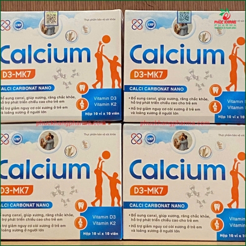 CALCIUM D3-MK7 – VIÊN UỐNG BỔ SUNG CANXI GIÚP XƯƠNG RĂNG CHẮC KHỎE, HỖ TRỢ PHÁT TRIỂN CHIỀU CAO CHO TRẺ EM – HỘP 30 VIÊN. THỰC PHẨM BẢO VỆ SỨC KHỎE CHÍNH HÃNG VINAPHAR.