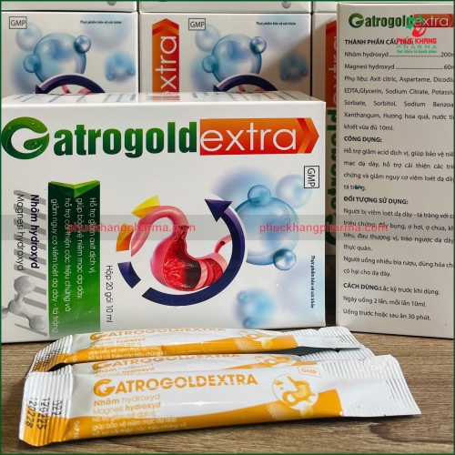 GATROGOLD EXTRA HỖ TRỢ GIẢM ACID DỊCH VỊ, BẢO VỆ NIÊM MẠC DẠ DÀY - HỘP 20 GÓI X 10ML
