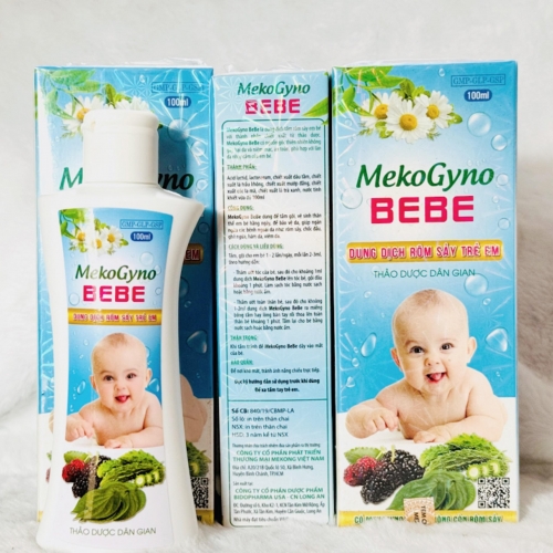 DUNG DỊCH RÔM SẢY TRẺ EM MEKO GYNO BEBE, CHAI 100ML.  GIÚP NGĂN NGỪA GHẺ NGỨA, VIÊM DA, KHÔ DA, HAM