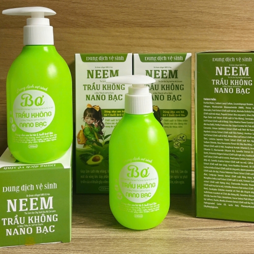 DUNG DỊCH VỆ SINH BƠ TRẦU KHÔNG NANO BẠC DÀNH CHO TRẺ EM TỪ 1 TUỔI TRỞ LÊN. CHAI 200ml