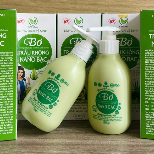 DUNG DỊCH VỆ SINH BƠ TRẦU KHÔNG NANO BẠC DÀNH CHO NGƯỜI LỚN CHAI 200ml