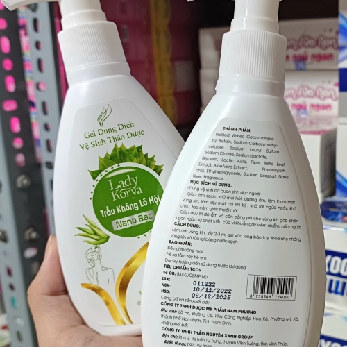 DUNG DỊCH VỆ SINH LADY KORYA TRẦU KHÔNG LÔ HỘI - NANO BẠC. GIÚP LÀM SẠCH VÀ DƯỠNG ẨM, KHỬ MÙI HÔI, CÂN BẰNG HP