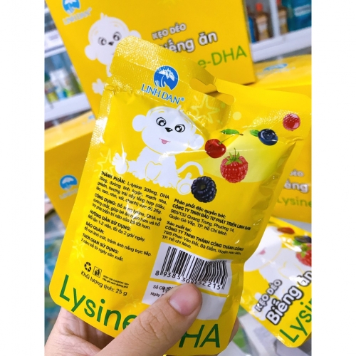 KẸO DẺO BIẾNG ĂN LYSINE - DHA. BỔ SUNG DƯỠNG CHẤT, GIÚP BÉ ĂN NGON VÀ HỖ TRỢ PHÁT TRIỂN TRÍ NÃO CỦA TRẺ