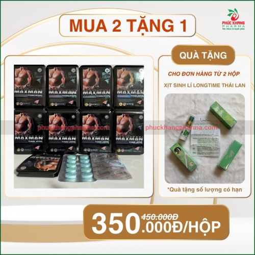 MAXMAN VI TABLETS - VIÊN TĂNG CƯỜNG SINH LỰC NAM GIỚI, HỖ TRỢ CẢI THIỆN CHỨC NĂNG SINH LÝ, TĂNG KÍCH THƯỚC - HỘP 10 VIÊN. HÀNG CHÍNH HÃNG LOẠI 1