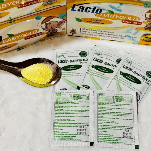 MEN GÓI LACTO BABYGOLD PLUSS VOI CAM. HỘP 30 GÓI. GIÚP BỔ SUNG VITEMIN VÀ KẼM, TĂNG CƯỜNG HỆ TIÊU HÓA,...