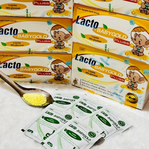 MEN GÓI LACTO BABYGOLD PLUSS VOI CAM. HỘP 30 GÓI. GIÚP BỔ SUNG VITEMIN VÀ KẼM, TĂNG CƯỜNG HỆ TIÊU HÓA,...