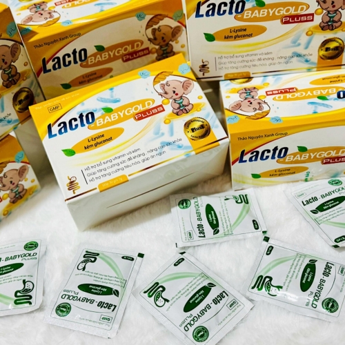 MEN GÓI LACTO BABYGOLD PLUSS VOI CAM. HỘP 30 GÓI. GIÚP BỔ SUNG VITEMIN VÀ KẼM, TĂNG CƯỜNG HỆ TIÊU HÓA,...
