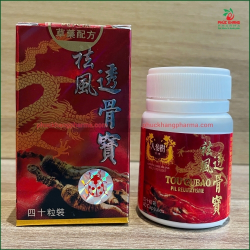 VIÊN XƯƠNG KHỚP NHÂN SÂM THẤU CỐT BẢO - TOU GUBAO GIÚP GIẢM PHONG THẤP, GAI CỘT SỐNG, THOÁI HÓA XƯƠNG KHỚP, GOUT,... LỌ 40 VIÊN. HÀNG CHÍNH HÃNG LOẠI 1 VIÊN THUỐC CÓ CHỮ