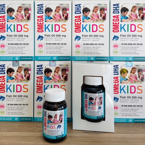 VIÊN UỐNG BỔ MẮT OMEGA DHA KIDS LỌ 30 viên. GIÚP TĂNG CƯỜNG THỊ LỰC, PHÁT TRIỂN NÃO BỘ, CHỐNG OXY HÓA
