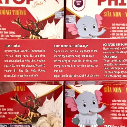 SIRO ỐNG PHILATOP SỮA NON YẾN SÀO ĐÔNG TRÙNG GOLD, HỘP 20 ỐNG. GIÚP NÂNG CAO SỨC ĐỀ KHÁNG, ĂN NGON, TIÊU HÓA KHỎE